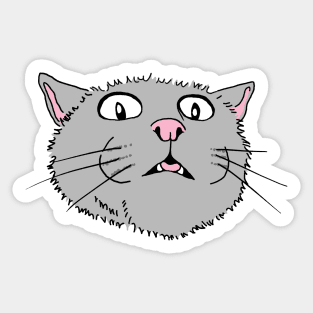 Shocked Cat Shirt Sticker